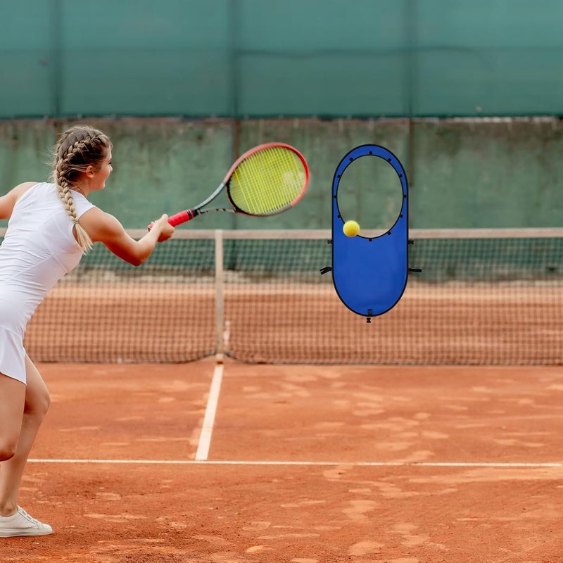 Arrowbash 2pcs Large Pop up Tennis Targets Detachable Training Rings 600d Oxford Cloth Tennis Serve Training Aid with Carry Bag, Blue/Orange - Image 4